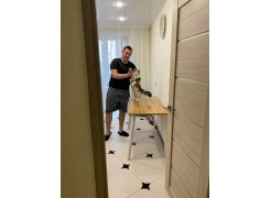 Стол Тринити Лофт 120 32 мм бетон / черный матовый фото покупателя 145