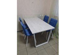 Стул на металлокаркасе Чилли синяя ткань / белый фото покупателя 524