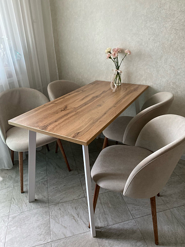 Стол Тринити Лофт 120 32 мм дуб галифакс табако / черный матовый фото покупателя 496