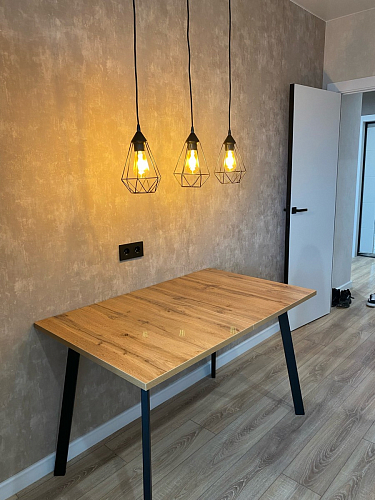 Стол Тринити Лофт 120 32 мм дуб галифакс табако / черный матовый фото покупателя 406