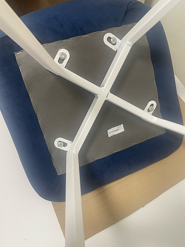 Стул на металлокаркасе Чилли синяя ткань / белый фото покупателя 104