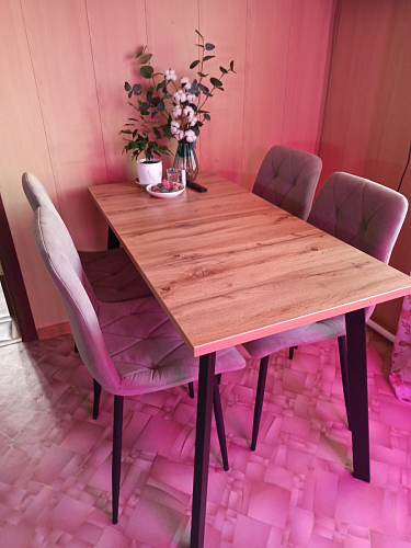 Стол Тринити Лофт 120 32 мм дуб галифакс табако / черный матовый фото покупателя 478