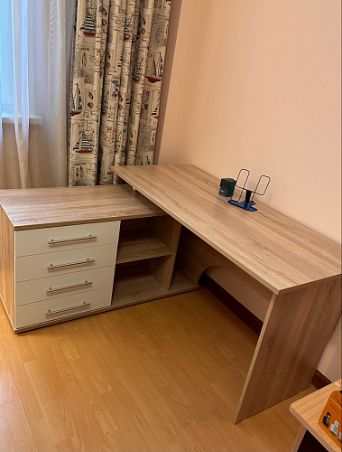 Компьютерный стол КСТ-109П правый дуб сонома / белый фото покупателя 47