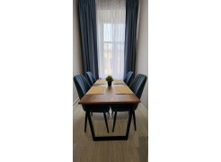 Деревянный стол Лота Лофт 120(160)х75 черный матовый / бетон светлый фото покупателя 432