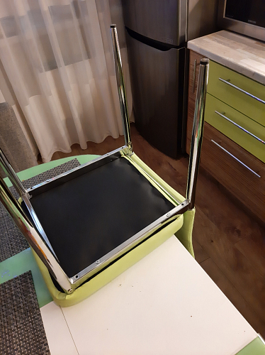 Стул на металлокаркасе DC2-001 black / white line / white фото покупателя 19