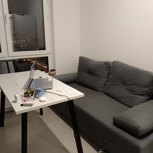 Деревянный стол Барон О 160 х 90 белая пленка шагрень / черный фото покупателя 16