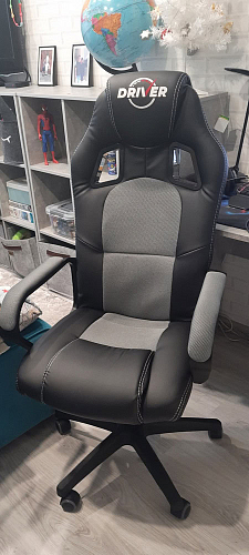 Компьютерное кресло Driver/Драйвер кожзам черный / серый фото покупателя 69