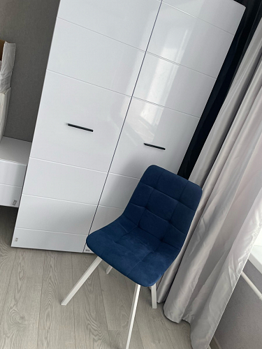 Стул на металлокаркасе Чилли К светло-серый велюр / черный каркас фото покупателя 772