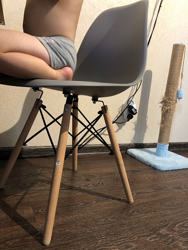 Пластиковый стул Eames PC-015 серо-голубой / дерево фото покупателя 250