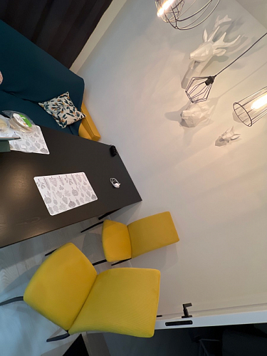 Стул на металлокаркасе Tod light blue / yellow / black фото покупателя 18