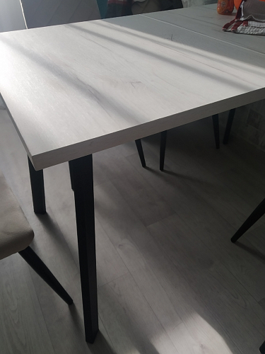 Деревянный стол Колон Лофт 120(160) х 75 черный матовый / бетон фото покупателя 2