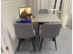 Стол Лота Лофт 140 25 мм юта / белый матовый фото покупателя 776