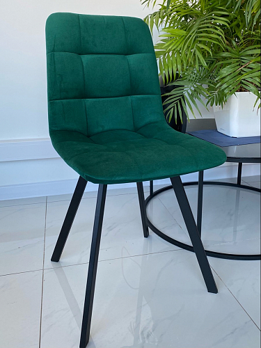 Стул на металлокаркасе Чилли синяя ткань / белый фото покупателя 716