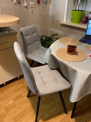 Стул на металлокаркасе Чилли синяя ткань / белый фото покупателя 1130