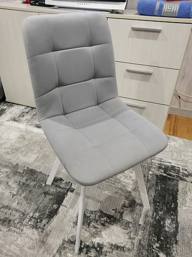 Стул на металлокаркасе Чилли синяя ткань / белый фото покупателя 266