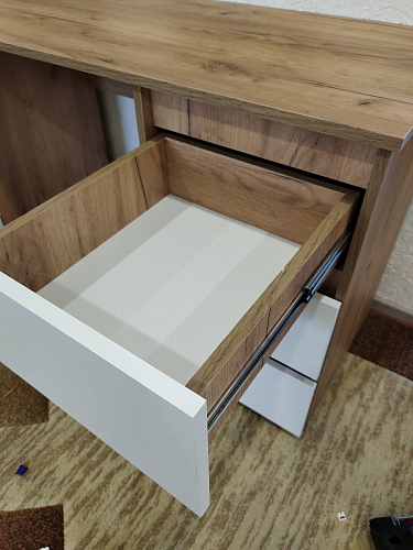 Письменный стол Элла ПС 02 серый графит 0162 / дуб крафт золото фото покупателя 1