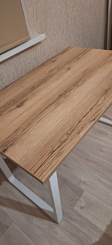 Деревянный стол Барон О 200 х 90 белая пленка шагрень / черный фото покупателя 64