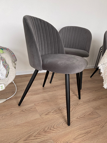 Стул на металлокаркасе Gabi 1 light purple / black / gold фото покупателя 315