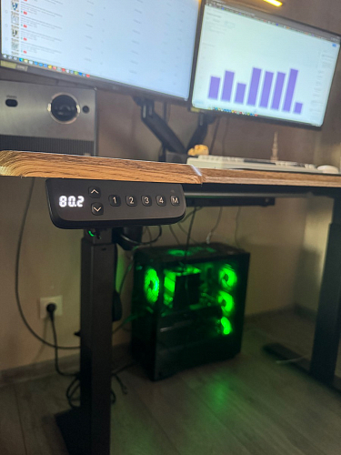 Компьютерный стол Маркос 140х80 голубой / черный фото покупателя 42