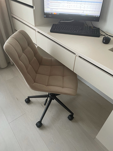 Компьютерное кресло Честер темно-серый велюр velutto 32 / белый фото покупателя 67