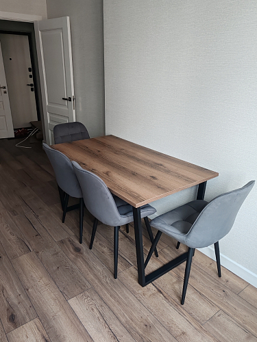 Деревянный стол Лота Лофт 120х75 белый матовый / дуб крафт золотой фото покупателя 443