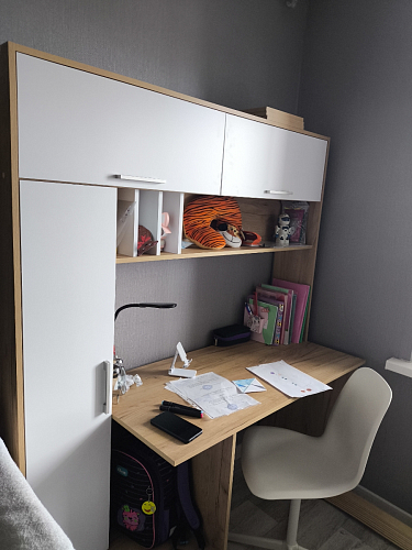 Письменный стол Лайт 03.243 дуб золотой (craft) / белый премиум фото покупателя 222