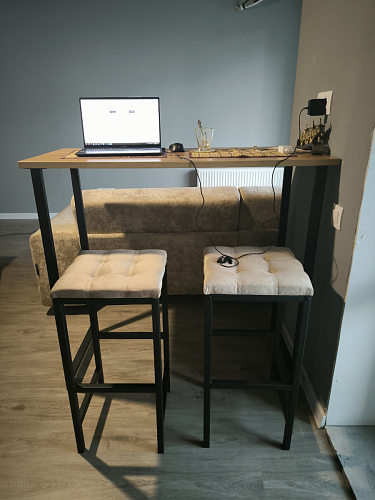 Барная стойка Дилан Лофт 120х40х90 бетон светлый фото покупателя 83