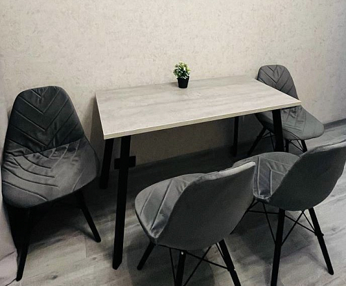 Стол Тринити Лофт 120 32 мм бетон / черный матовый фото покупателя 448