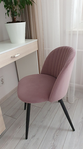 Стул на металлокаркасе Gabi 1 light purple / black / gold фото покупателя 225