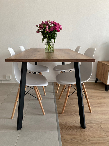 Стол Тринити Лофт 120 32 мм дуб галифакс табако / черный матовый фото покупателя 181