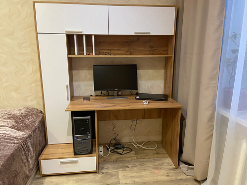 Письменный стол Лайт 03.243 дуб золотой (craft) / белый премиум фото покупателя 96