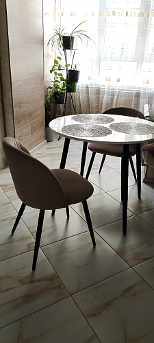 Стул на металлокаркасе Gabi 1 light blue / black / gold фото покупателя 521