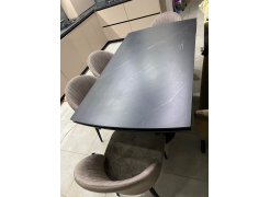 Керамический стол Готланд 180(240)х90х79 вяз скандинавский / золото фото покупателя 27