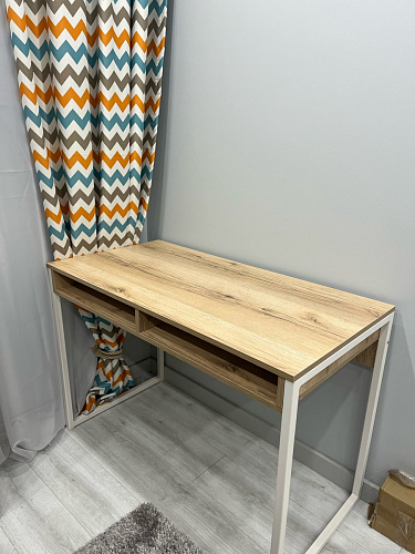 Письменный стол Леон Лофт черный матовый / дуб вотан фото покупателя 149