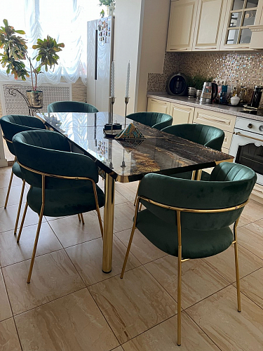 Стул на металлокаркасе Kamelia светло-фиолетовый / золотой фото покупателя 93