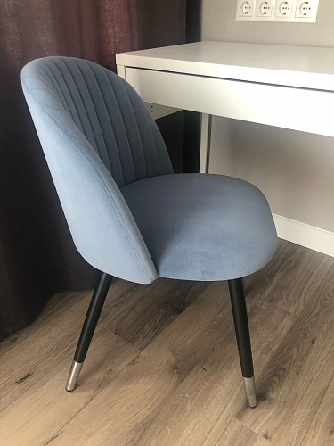 Стул на металлокаркасе Gabi dark beige / black / silver фото покупателя 986