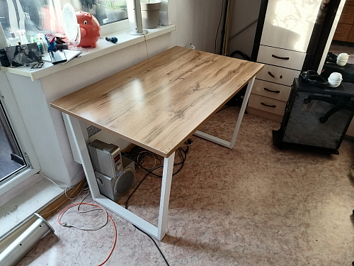 Деревянный стол Лота Лофт 120x75 дуб крафт табачный / черный матовый фото покупателя 52