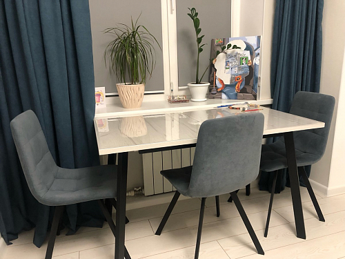 Стол раскладной Колон Лофт 120 32 мм дуб галифакс табако / черный матовый фото покупателя 51