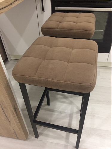 Барный стул Лофт ткань канди крем / черный матовый фото покупателя 46