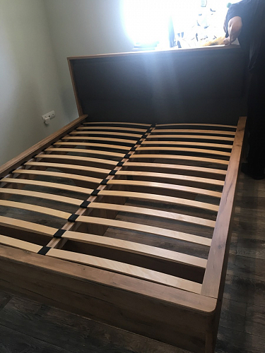 Двуспальная кровать Клауд 160х200 парящая дуб крафт золотой / антрацит фото покупателя 25