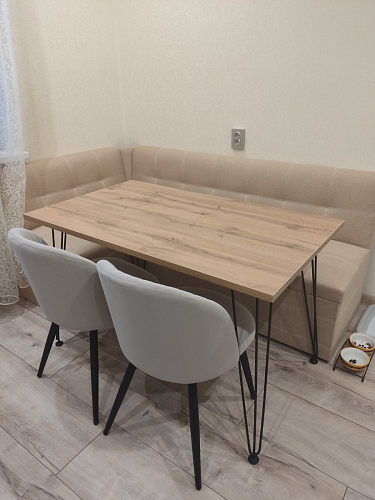 Стул на металлокаркасе Gabi dark beige / black / silver фото покупателя 176