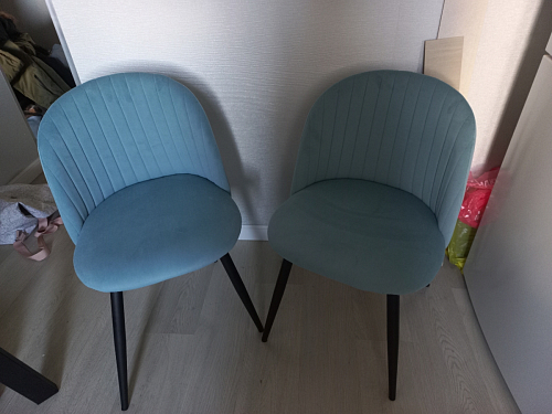 Стул на металлокаркасе Gabi 1 light blue / black / gold фото покупателя 404