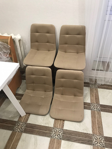 Стул на металлокаркасе Чилли К светло-серый велюр / черный каркас фото покупателя 411