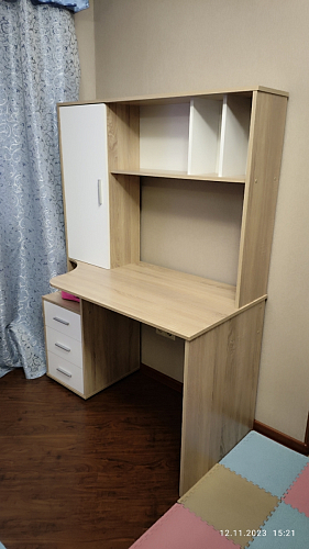 Компьютерный стол КСТ-16 левый дуб сонома / белый фото покупателя 76