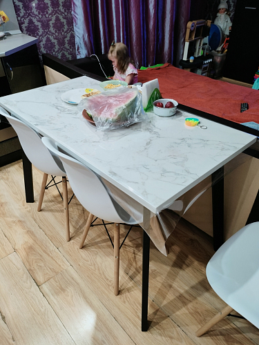 Стол Тринити Лофт 120 32 мм дуб галифакс табако / черный матовый фото покупателя 883