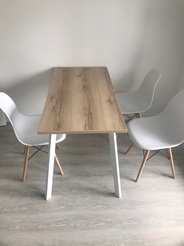 Стеклянный стол Фостер 120(160)х120х76 серый мрамор / черный фото покупателя 28