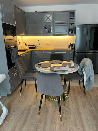 Стул на металлокаркасе Seda-1 green / black / gold фото покупателя 6