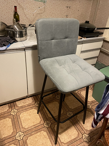 Полубарный стул Medeo/Медео серый велюр фото покупателя 5