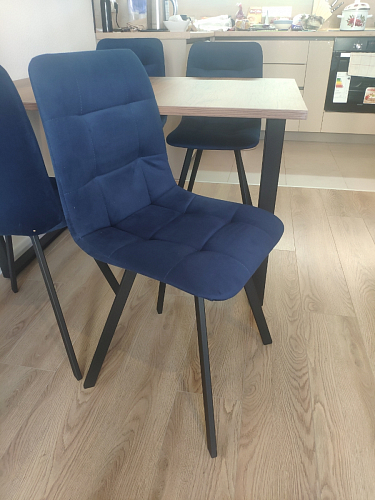 Стул на металлокаркасе Чилли синяя ткань / белый фото покупателя 491