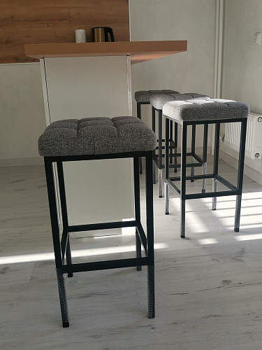 Барный стул Лофт ткань канди грей / черный матовый фото покупателя 32